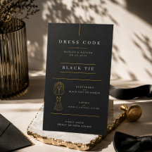 Tarjeta de código de vestimenta de boda elegante d