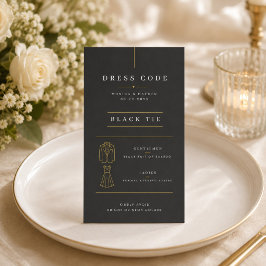 Recepción Tarjeta de código de vestimenta de boda elegante d