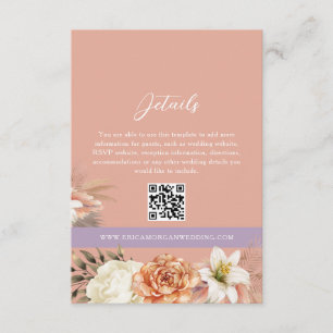 Recepción Tarjeta de código QR con detalles de boda floral d