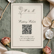 Tarjeta de código QR de sitio web de boda minimali