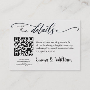 Recepción Tarjeta de Código QR de Sitio Web de Boda Moderna