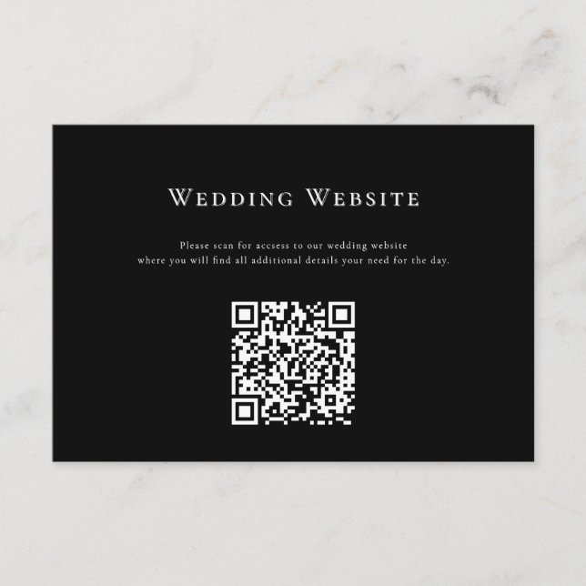 Recepción Tarjeta de código QR de sitio web de boda moderna (Anverso)