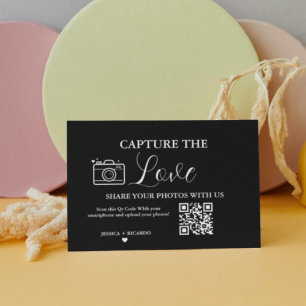 Recepción Tarjeta de código QR para bodas Capture the Love