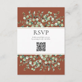 Recepción Tarjeta de confirmación de boda con código QR de e