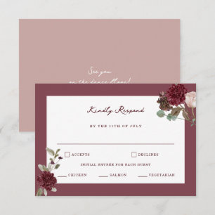 Recepción Tarjeta de confirmación de boda de arte floral tem