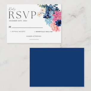 Recepción Tarjeta de confirmación de boda floral acuarela az