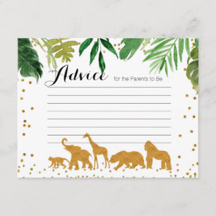 Recepción Tarjeta de consejo animal Safari Baby Shower