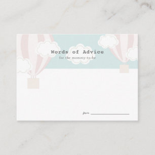Recepción Tarjeta de consejo Baby Shower de globo aerostátic