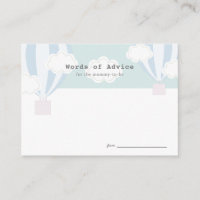 Tarjeta de consejo Baby Shower de globo de aire ca