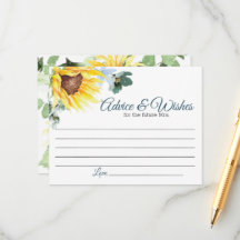 Tarjeta de consejo de girasol de verano