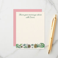 Tarjeta de consejo de matrimonio floral escandinav