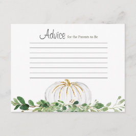 Recepción Tarjeta de consejo floral de la Calabaza Blanca de