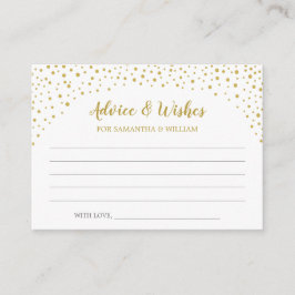 Recepción Tarjeta de consejo para Bodas de Confetti Gold