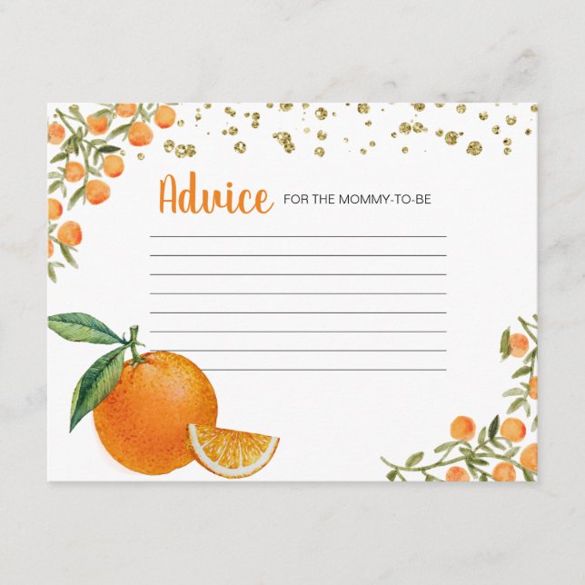 Recepción Tarjeta de consejo para Naranjas pequeños (Anverso)