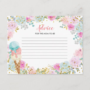 Recepción Tarjeta de consejo Pastel Helado de vainilla Flora