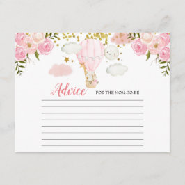 Recepción Tarjeta de consejo Pink Hot Air Balloon Animals ju
