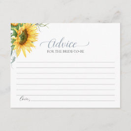 Recepción Tarjeta de Consejos de Girasol para la Novia