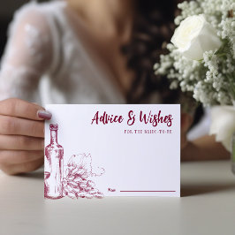 Recepción Tarjeta de Consejos de Vino Tinto Oscuro