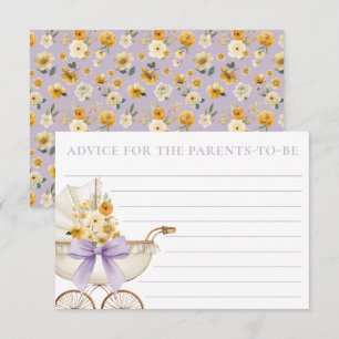 Recepción Tarjeta de Consejos para Baby Shower de Carruaje L