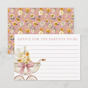 Recepción Tarjeta de Consejos para Baby Shower de Cochecito