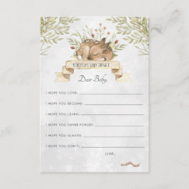 Recepción Tarjeta de consejos para bebés | Woodland Deer