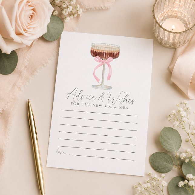 Recepción Tarjeta de consejos para la despedida de soltera U (advice and wishes card)