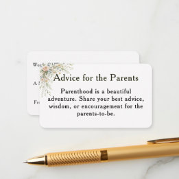 Recepción Tarjeta de consejos para padres de Baby in Bloom