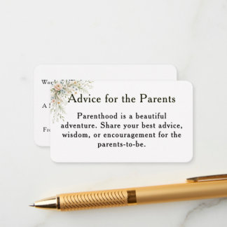 Recepción Tarjeta de consejos para padres de Baby in Bloom
