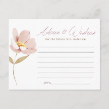 Tarjeta de consejos y deseos florales de Rubor