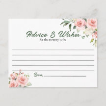 Tarjeta de consejos y deseos florales rosas