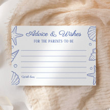 Tarjeta de consejos y deseos para baby shower Sea
