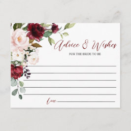 Recepción Tarjeta de consejos y deseos para Rosas de Borgoña