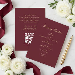 Recepción Tarjeta de Cronología de Boda Minimalista con Letr