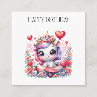 Recepción Tarjeta de cumpleaños de piloto de unicornio