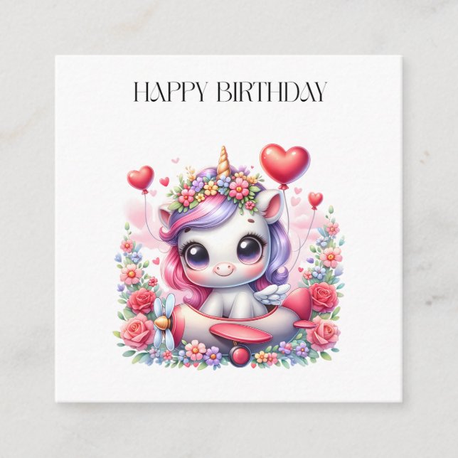 Recepción Tarjeta de cumpleaños de piloto de unicornio (Anverso)