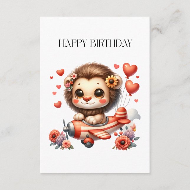 Recepción Tarjeta de cumpleaños del piloto león (Anverso)