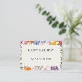 Recepción Tarjeta de cumpleaños floral imprimible | Descarga