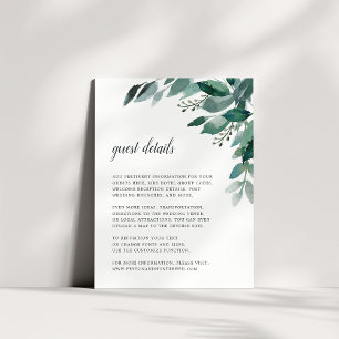 Recepción Tarjeta de datos de Boda de follaje Abundant