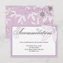 Recepción Tarjeta de detalle de alojamiento Boda Purple Leav