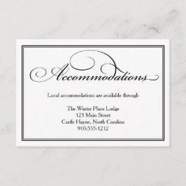 Recepción Tarjeta de detalle de alojamiento para Bodas blanc