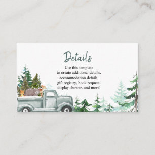 Recepción Tarjeta de detalle de animales de bosque de Navida