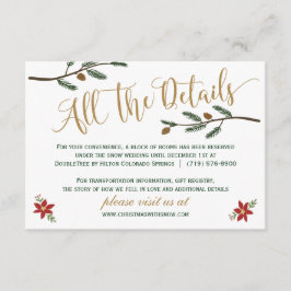 Recepción Tarjeta de detalle de boda de Navidad festiva