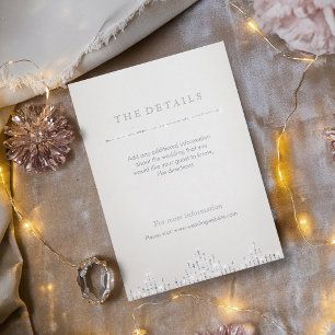 Recepción Tarjeta de detalle de boda vintage de Glam Silver 