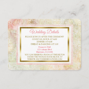 Recepción Tarjeta de detalle del Boda de Rosa de Vintage Pas