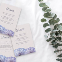 Tarjeta de detalle del Boda floral rosa Dusty Blue