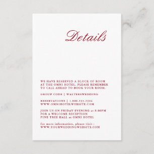 Recepción Tarjeta de detalle moderna de caligrafía de Boda r