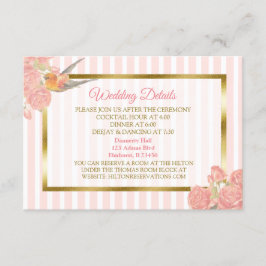 Recepción Tarjeta de detalle para Bodas de pájaros y flores