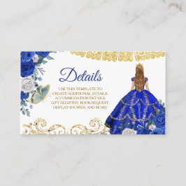 Recepción Tarjeta de detalle Real Blue Quinceañera