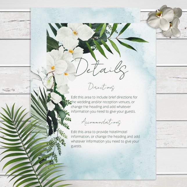Recepción Tarjeta de detalles de acuarela tropical Boho (Subido por el creador)
