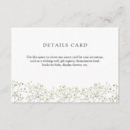 Recepción Tarjeta de detalles de aliento de bebé